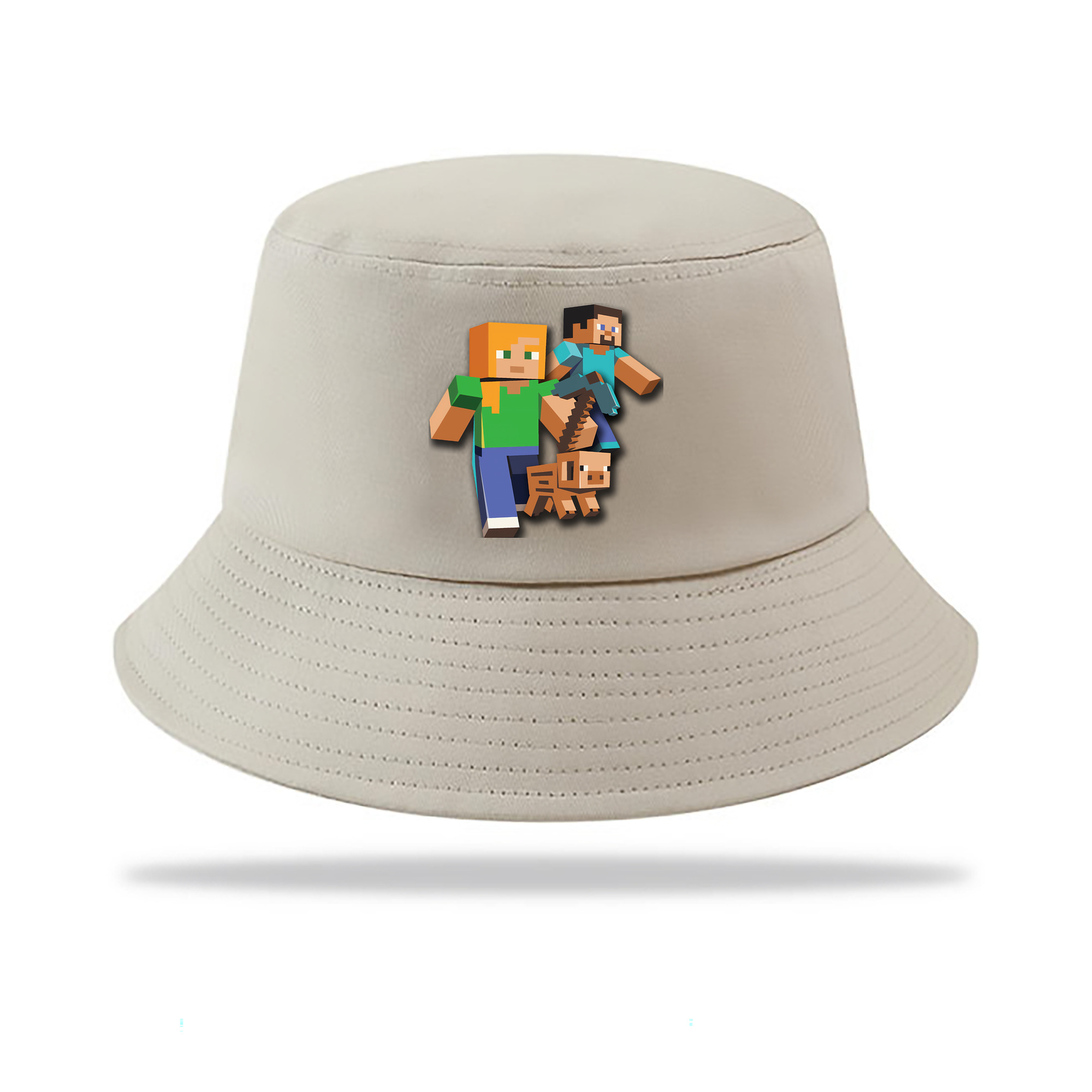 （画像用） マインクラフト ブロックの世界 Minecraft MC Block world アウトドア日除けバケットハット